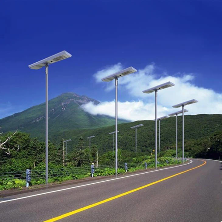 60w Solar Street Light With LED Lamp 8000 Lumen, Solar Panel, Battery, Charger And Light Pole